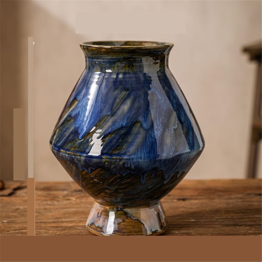Sadzarki do kwiatów Powierzchnia Unikalna Szkliwiona Domowa Retro Chińska Ceramiczna Doniczka, Dekoracja Przedpokoju Salonu