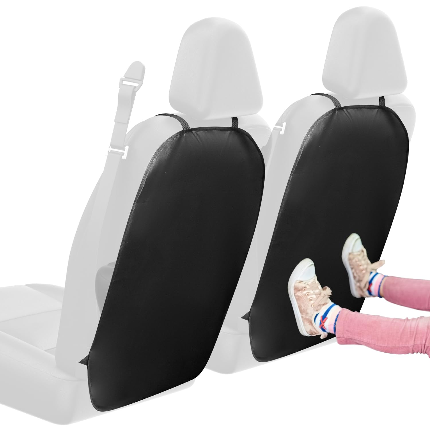 QWORK® 2 Stück Sitzschutz Auto Rückenlehne, Rückenlehnenschutz Auto, Autositzschoner, für SUVs, Jeeps und LKWs