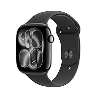 Apple Watch Series 11 GPS, Cassa 46 mm in alluminio Jet Black con Cinturino Sport nero