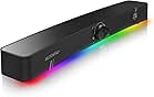 PC Lautsprecher, BlitzWolf USB RGB Computer Lautsprecher Gaming Speaker Mini Soundbar tragbar Subwoofer mit 2,0-Kanal, RGB-Licht für PC Computer, Laptop, Notebook, Smartphone, Tablet (Schwarz)
