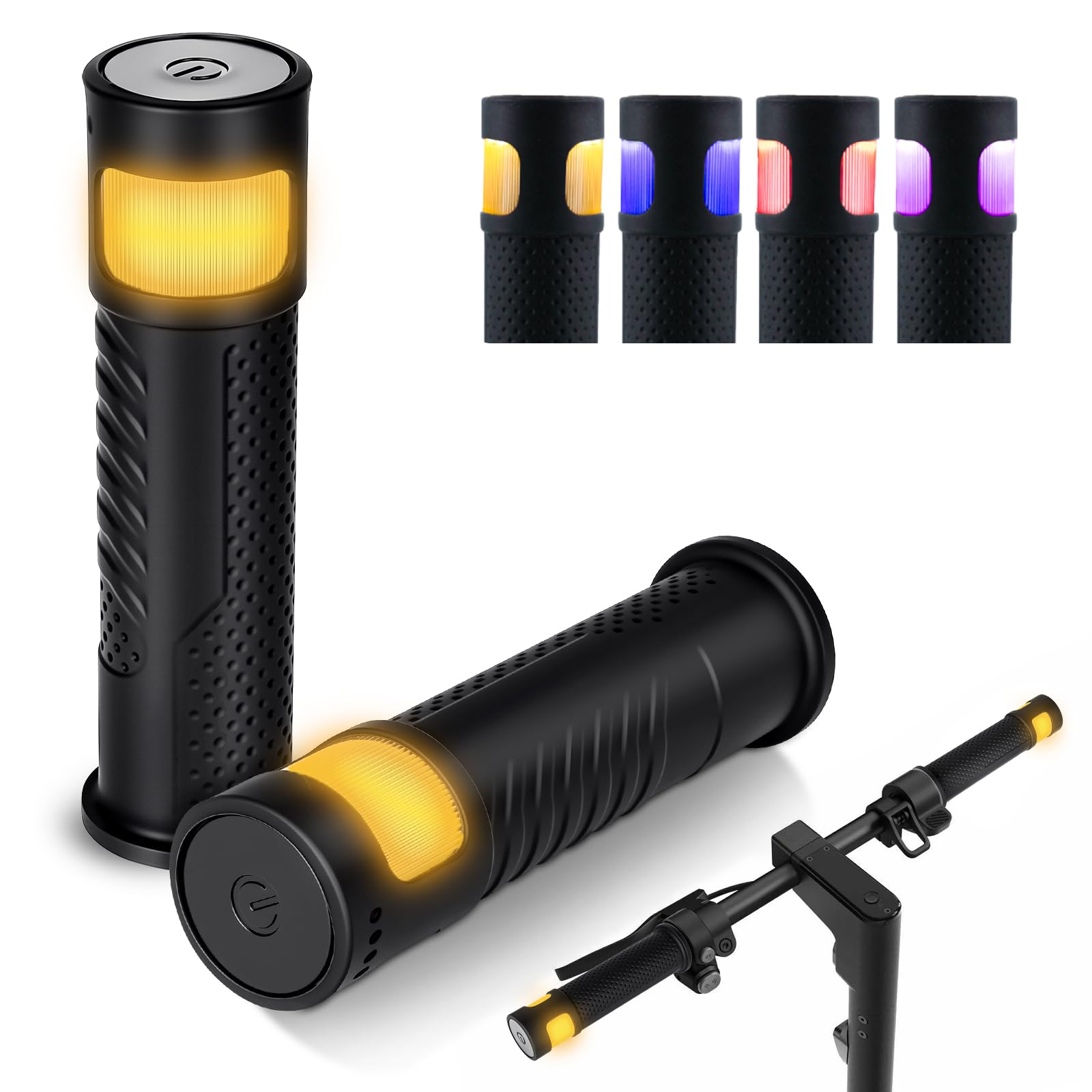 HOTUT Intermitentes E para scooter con mango, Luces intermitentes y de advertencia, luces de manillar para scooter, Accesorio para scooter Para Xiaomi M365/Pro/Pro2/1S Ninebot Max G30, Silicona suave