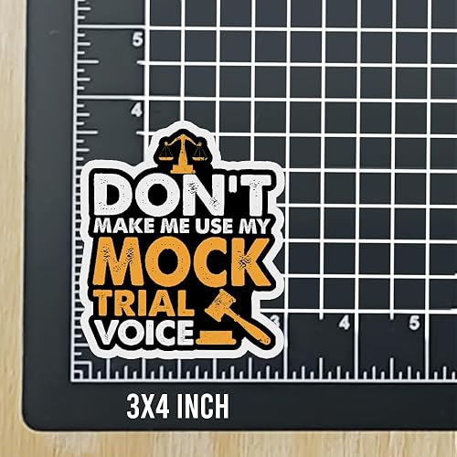 Miniatura 4 de LECATI Calcomanías de abogado de voz con texto en inglés "Don't Make Me Use My Mock Trial Voy, calcomanías de juicio falso, calcomanías de juicio