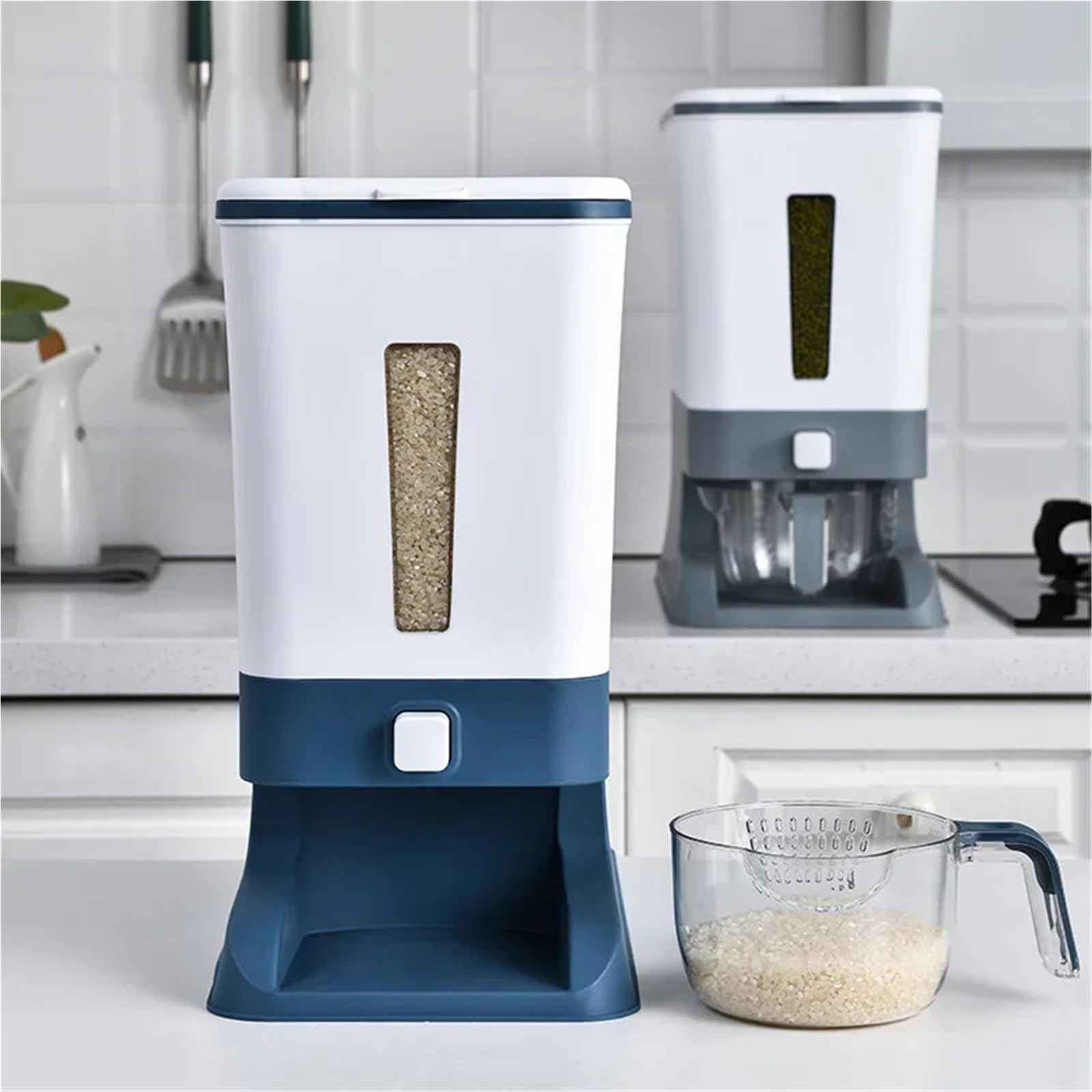 Contenitori for la conservazione dei cereali Dispenser for contenitori for con coperchio domestico for Soia Mais Per Cereali(Gray)