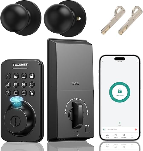 Cerradura de puerta con teclado de huellas dactilares con asa, cerradura de puerta de entrada sin llave con juego de asa, cerraduras inteligentes