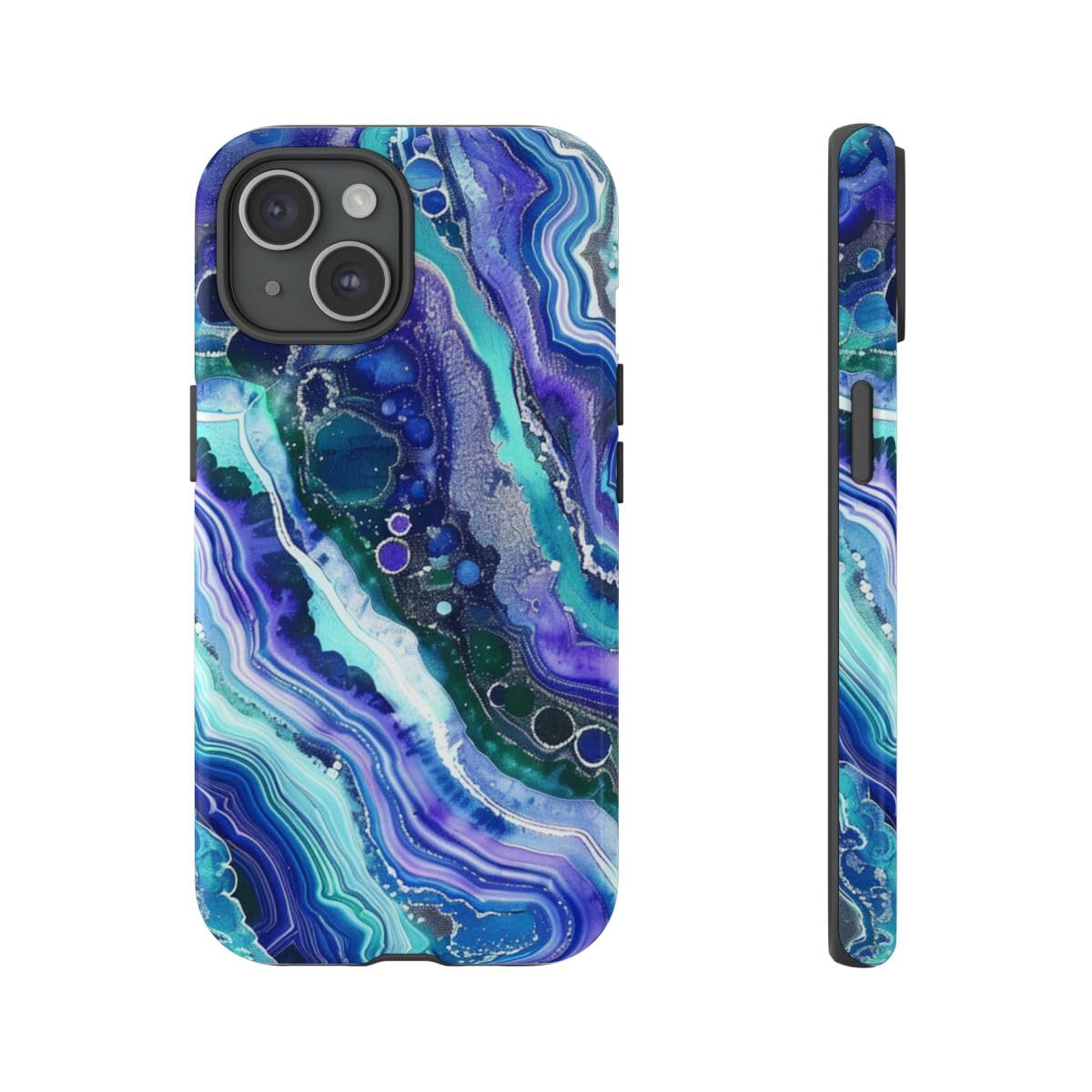 Coque rigide brillante iPhone 15 protection géode
