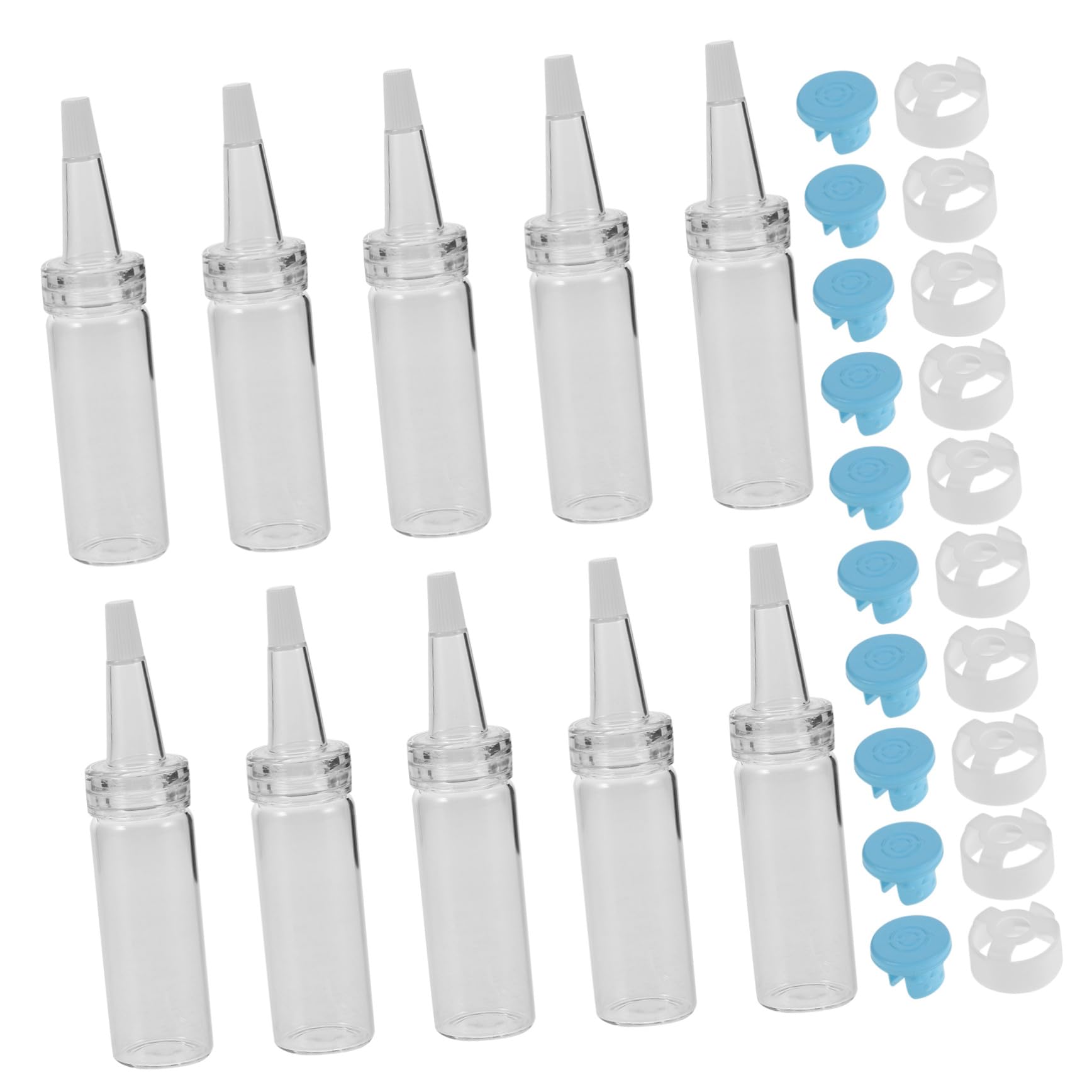 10pcs Small Animal Milk Feeder Bottles Clear Glass Hamster Water Bottles for Sugar Gliders Squirrels Reusable Pet Nursing Tools with Soft Feeding Design for Orphaned Pets