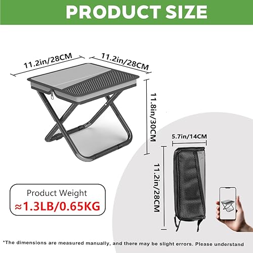 Miniatura 2 de Taburete plegable ultraligero portátil, silla de camping, estilo bolso, taburete plegable de bolsillo para camping, viajes, pesca, senderismo y