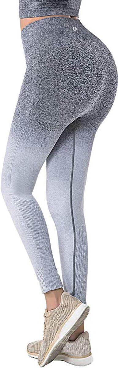 Leoyee Seamless Gym Leggings Power Stretch High Waisted Yoga Pants for Women Running Workout Tights Leggings