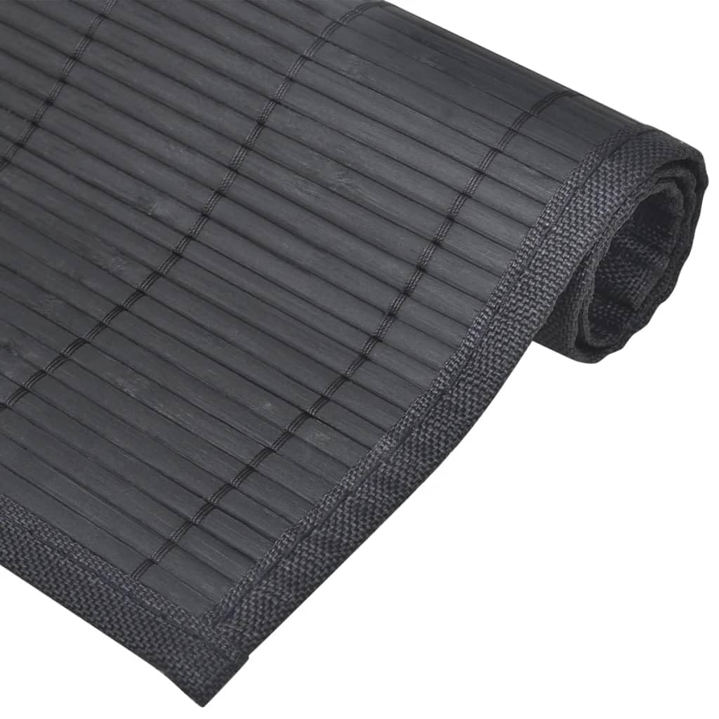 Juego de 6 manteles individuales de bambú, color negro, 30 x 45 cm, antideslizantes, lavables, como salvamanteles y protectores de mesa para comedor, cocina, restaurante, familia, celebración