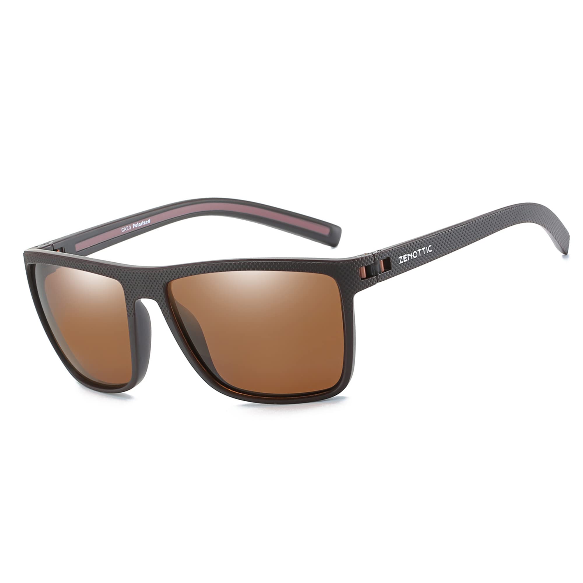 ZENOTTIC Occhiali da sole polarizzati uomo leggero TR90 montatura UV400 protezione occhiali da sole quadrati