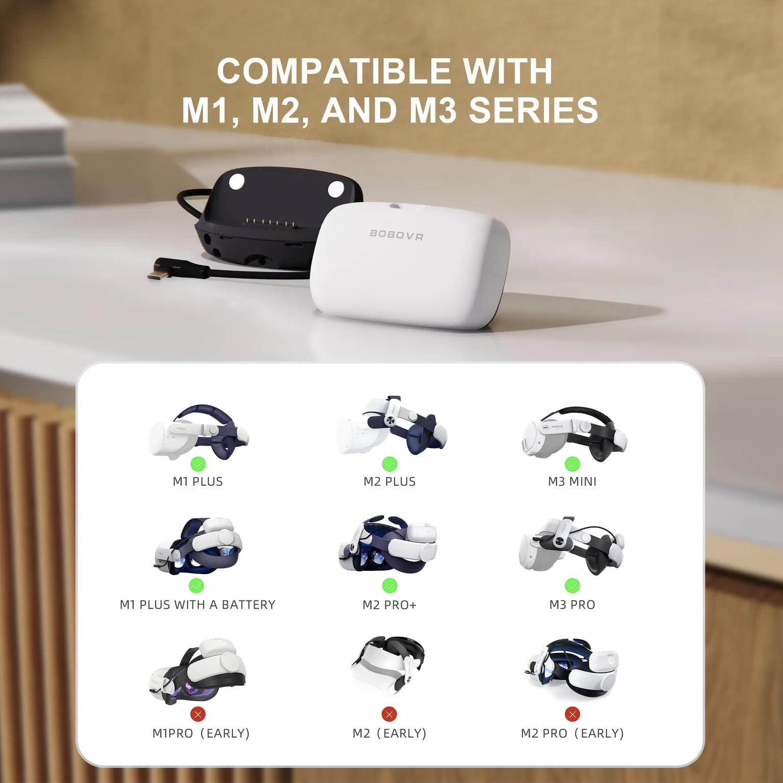 BOBOVR B100U Single Charging Dock,10000mAh Hot-Swap Battery,20W Fast Charging, Magnetic Connectors