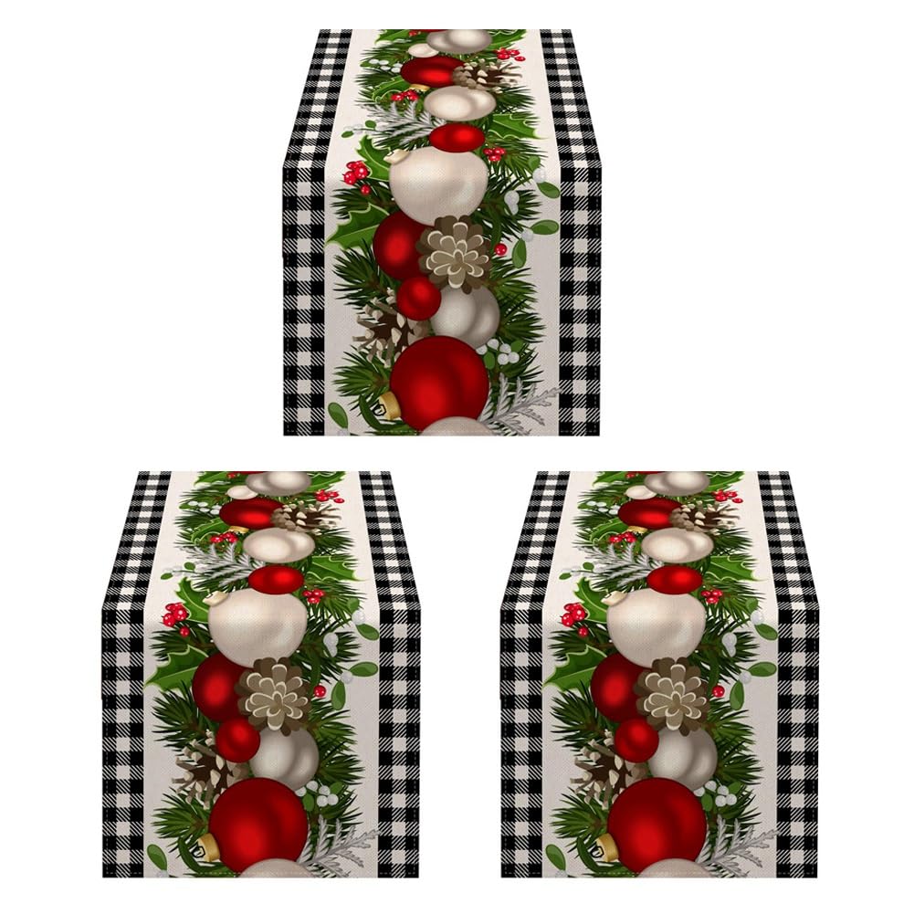 Table de Noël noir et blanc à carreaux pour sublimer votre repas de réveillon en famille
