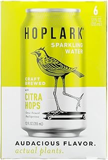 Hoplark Sparkling Water, Craft Brewed with Citra Hops, Zero Calories, No Sugar, Vegan Friendly, Gluten Free & Non-GMO, 6 Cans, 72 Fluid Ounce (Pack of 4)