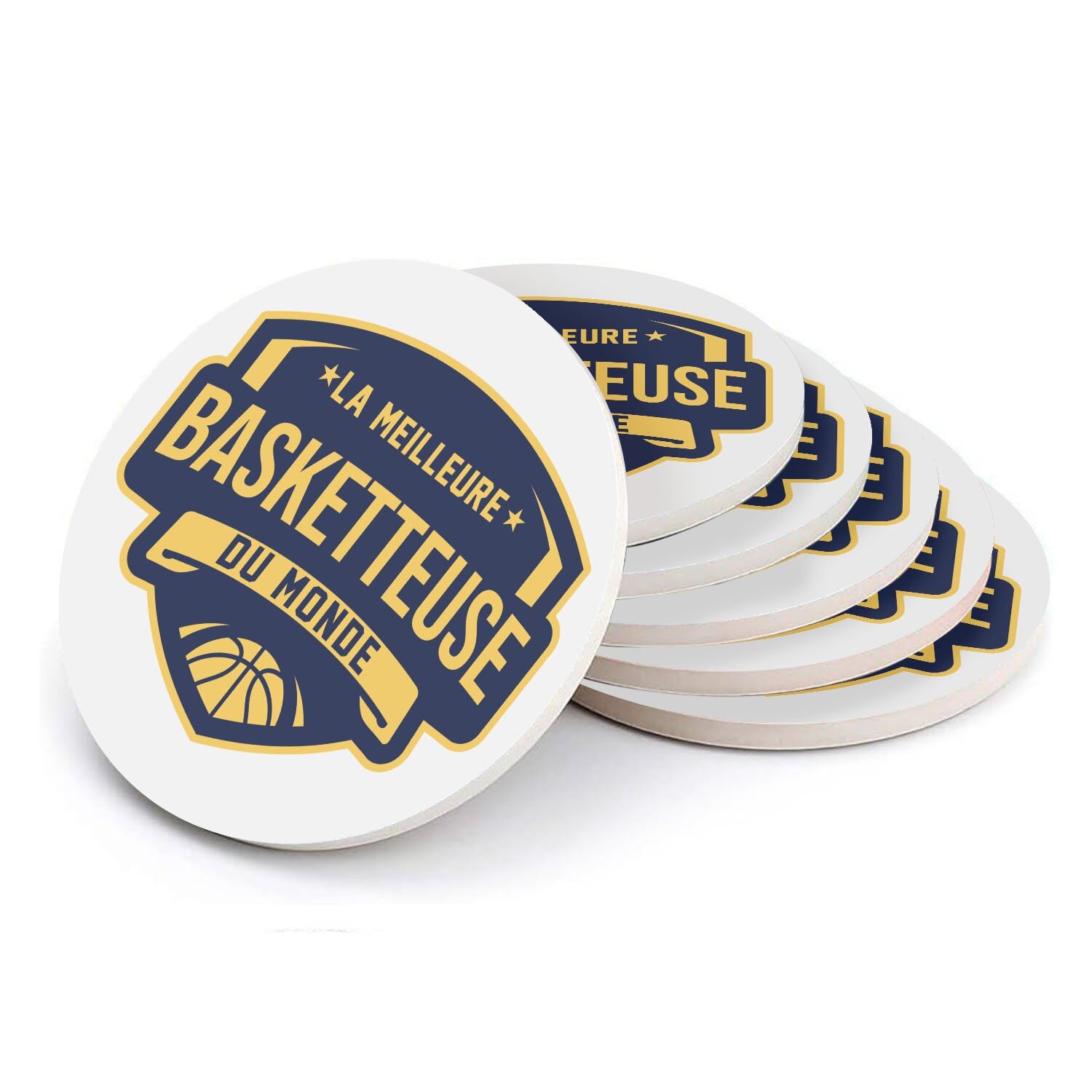 Basketball dessous de verre en céramique pour apéritif entre amis et fan de sport