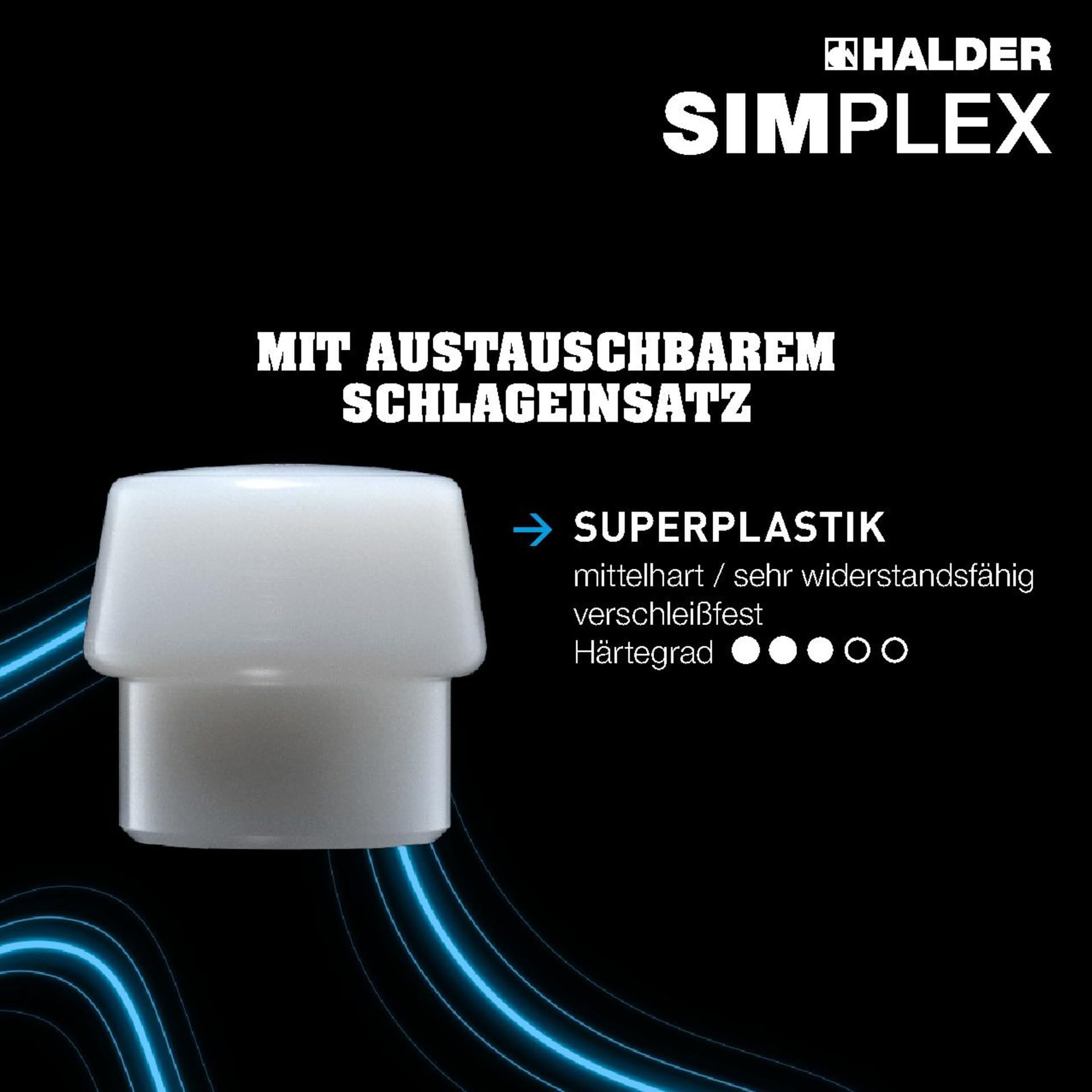 HALDER Stahlgussgehäuse Hickorystiel Hammer Ø 60 mm 3007.160