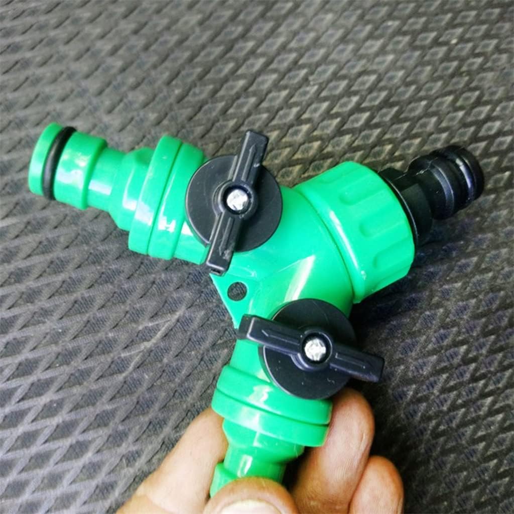 2 Way Garden Water Pipe Connectors Hose Splitter Y Shape Diverter Adapter Switch Valve
