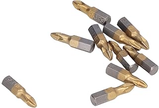 10 Unidades de Pontas de Chave de Fenda Cruzadas Conjunto de Pontas de Chave de Fenda Cruzadas Antiderrapantes 1/4 pol. Haste Hexagonal de Liga de Aço Revestida Com Ti Ferramentas Elétricas Curtas