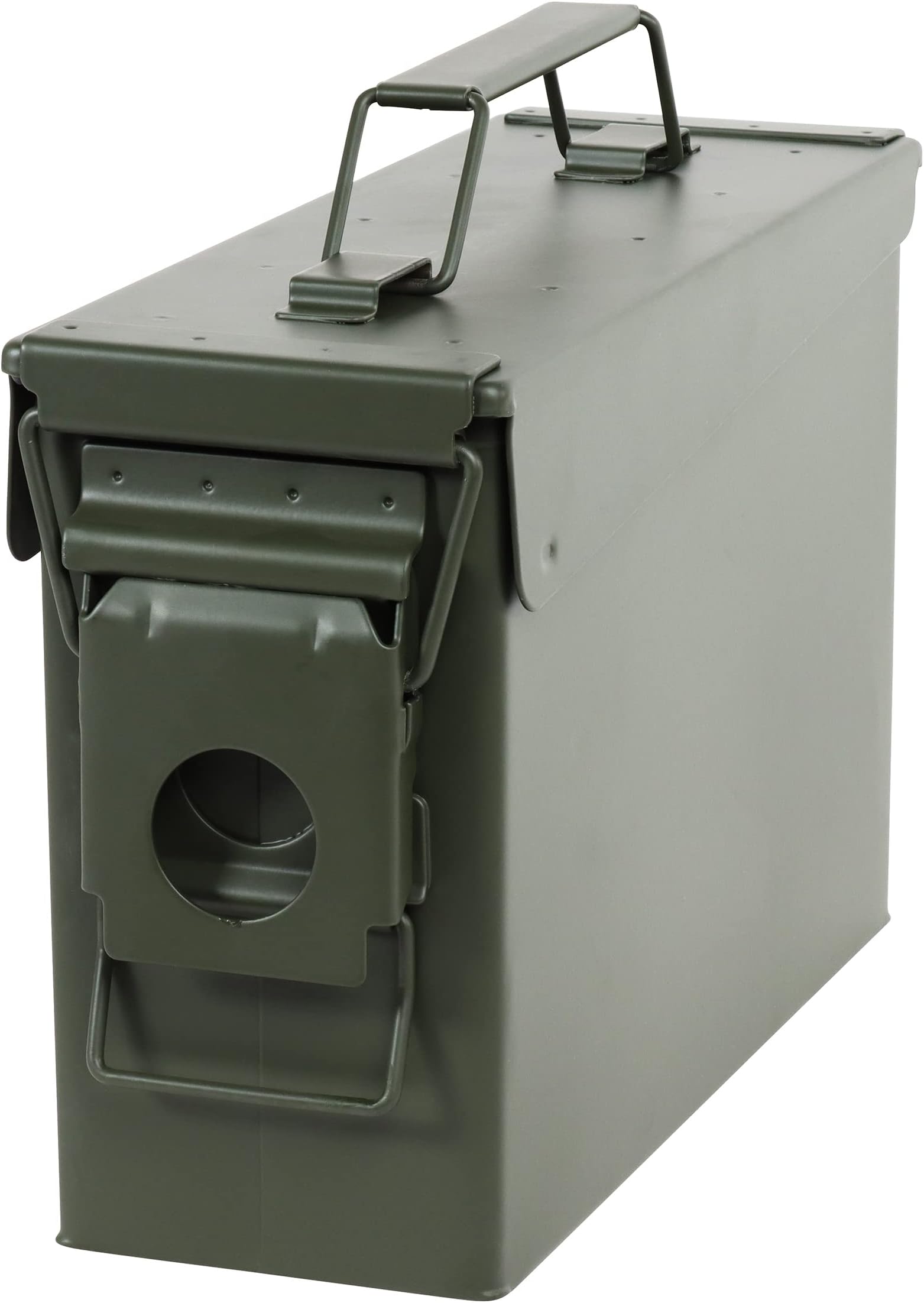 Redneck Convent Ammo Storage Box - Green .30 Caliber Ammunition Flip Top Lockable Storage Box - Waterproof Metal Military Ammo Can Container - Airtight Latching Dry Box Bullet Case Steel Field Box