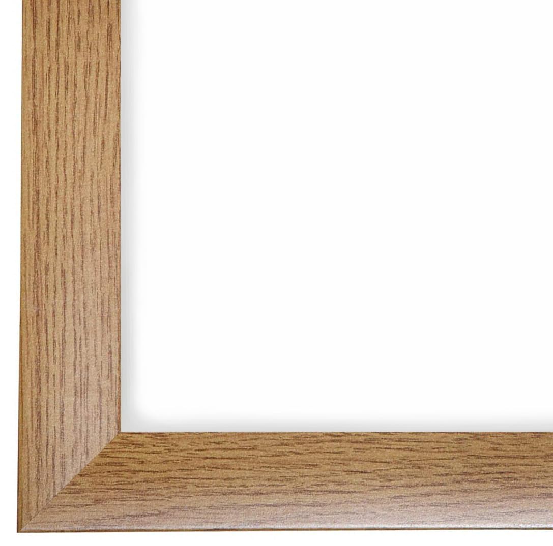 DR24 70x100 Bilderrahmen (Eiche rustikal) nach Maß, 35 mm breiter MDF Holzrahmen inkl. entspiegelter Anti-Reflex Kunstglasscheibe, stabiler Rückwand, Biegestiften und Aufhängern