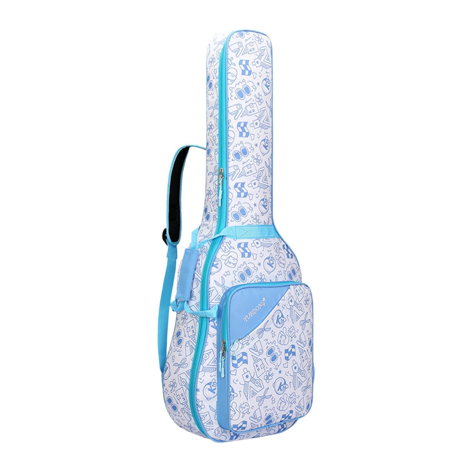 Funda para Guitarra, Funda para Bajo Eléctrico, Funda Portátil Gruesa de Oxford con Asa Lateral, Caja de Almacenamiento para Guitarra Acolchada Gruesa, Azul
