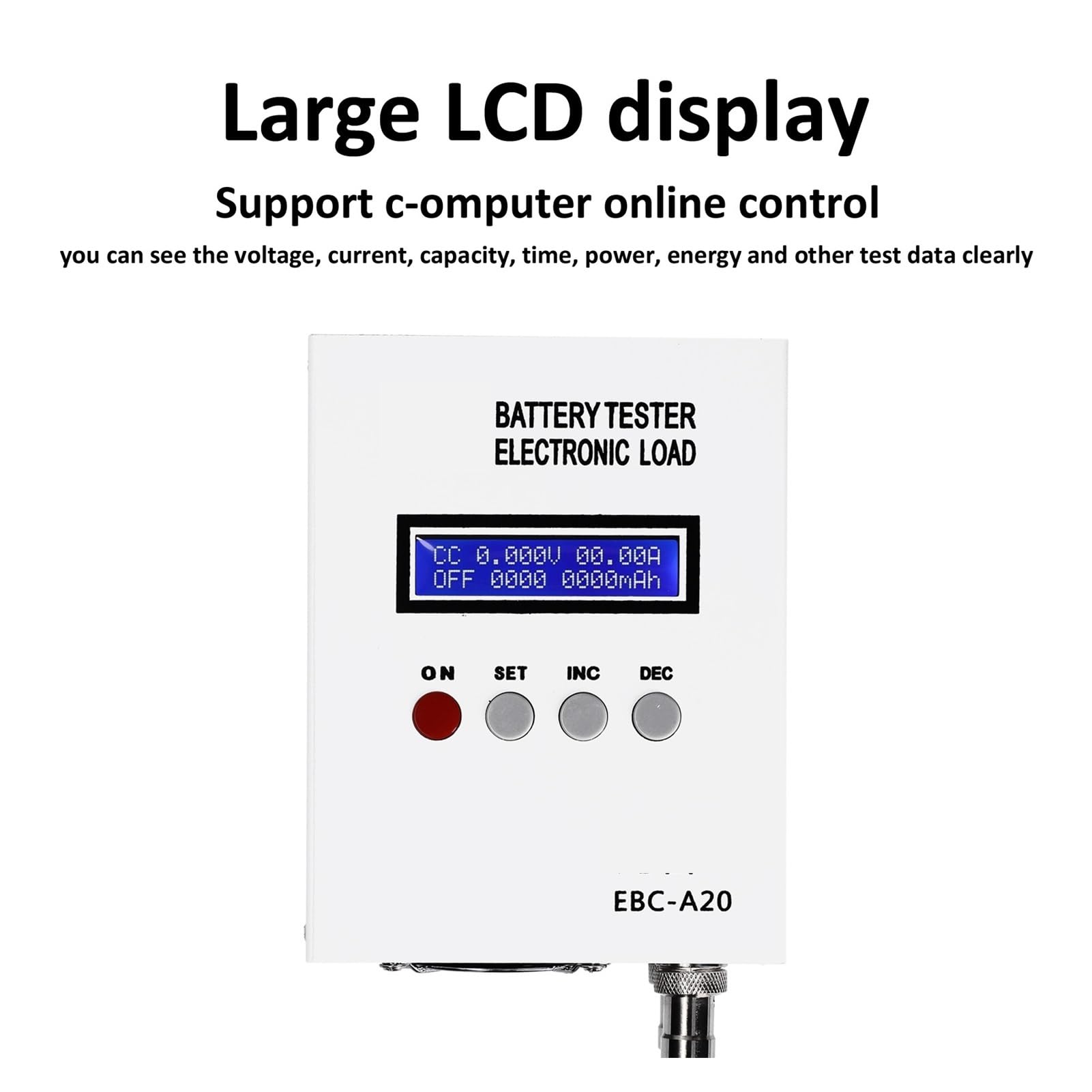 Batterietester, EBC-A20 Batterietester 85 W Lithium-Blei-Säure-Batteriekapazitätstester 5 A Aufladen 20 A Entladen Unterstützt Softwaresteuerung