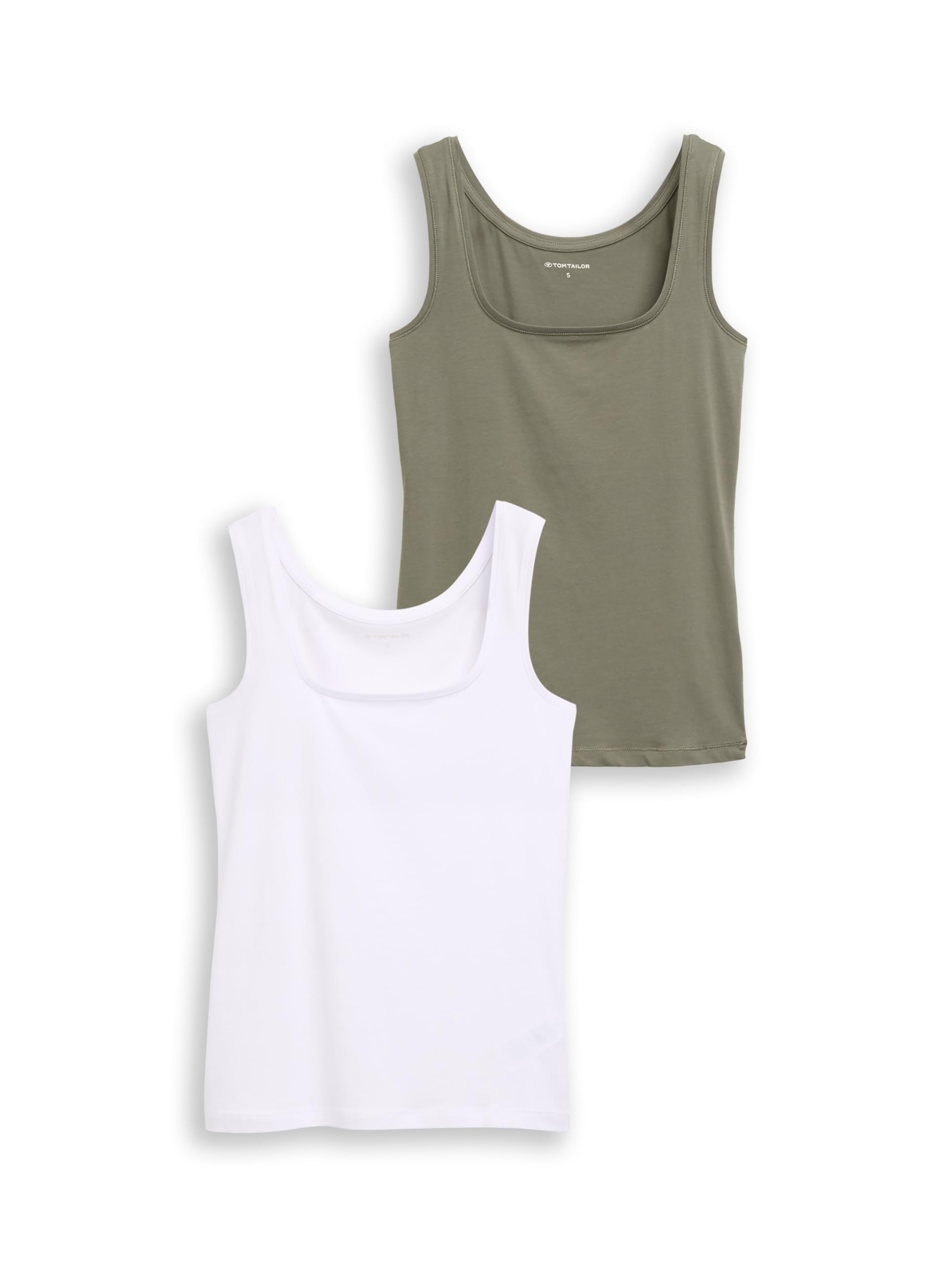 Tom Tailor Damen Basic Top im Doppelpack