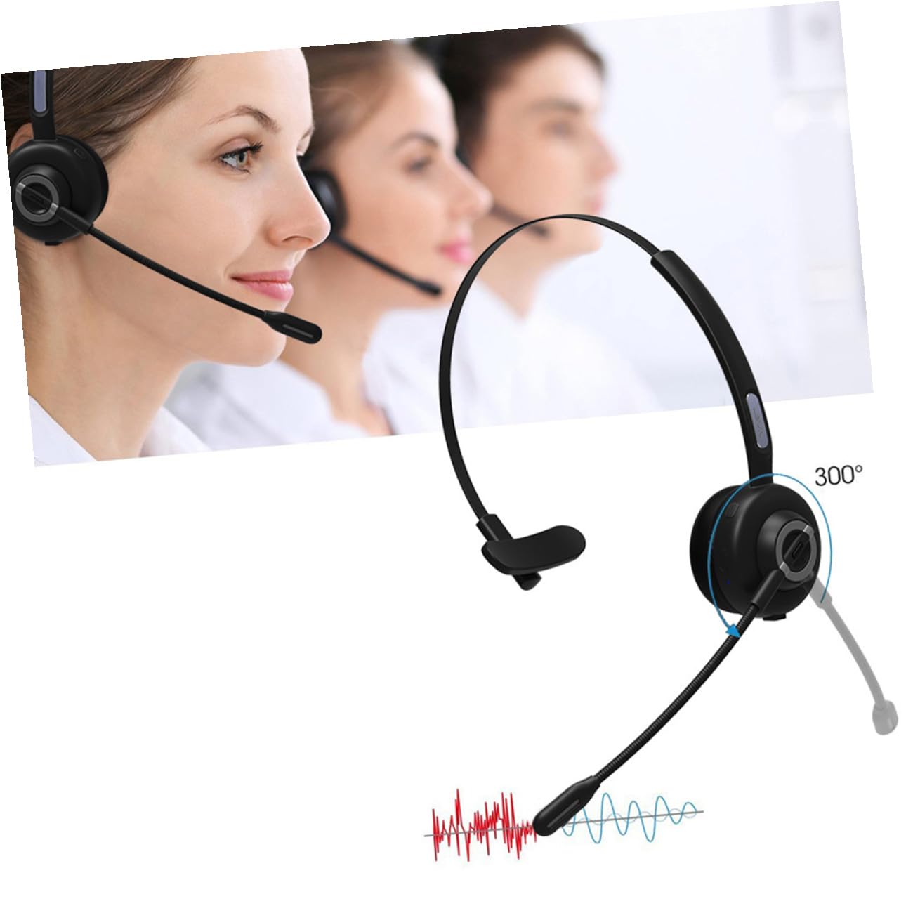 Cuffie Archetto Wireless 5.0 con Riduzione Rumore Attiva, Morbide e Comode, per Fitness, Materiale Abs e Pu