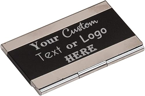 Hat Shark Tu portatarjetas de visita cromado grabado con láser 3D personalizado - Trabajo, reclutamiento, publicidad, empleo, redes (rayas negras)