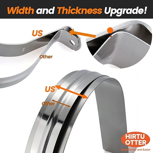 Miniatura 6 de 6 abrazaderas de tubo engrosadas de acero inoxidable 304 de 2 pulgadas, clips de conducto resistentes con soporte en U de dos agujeros para HVAC,