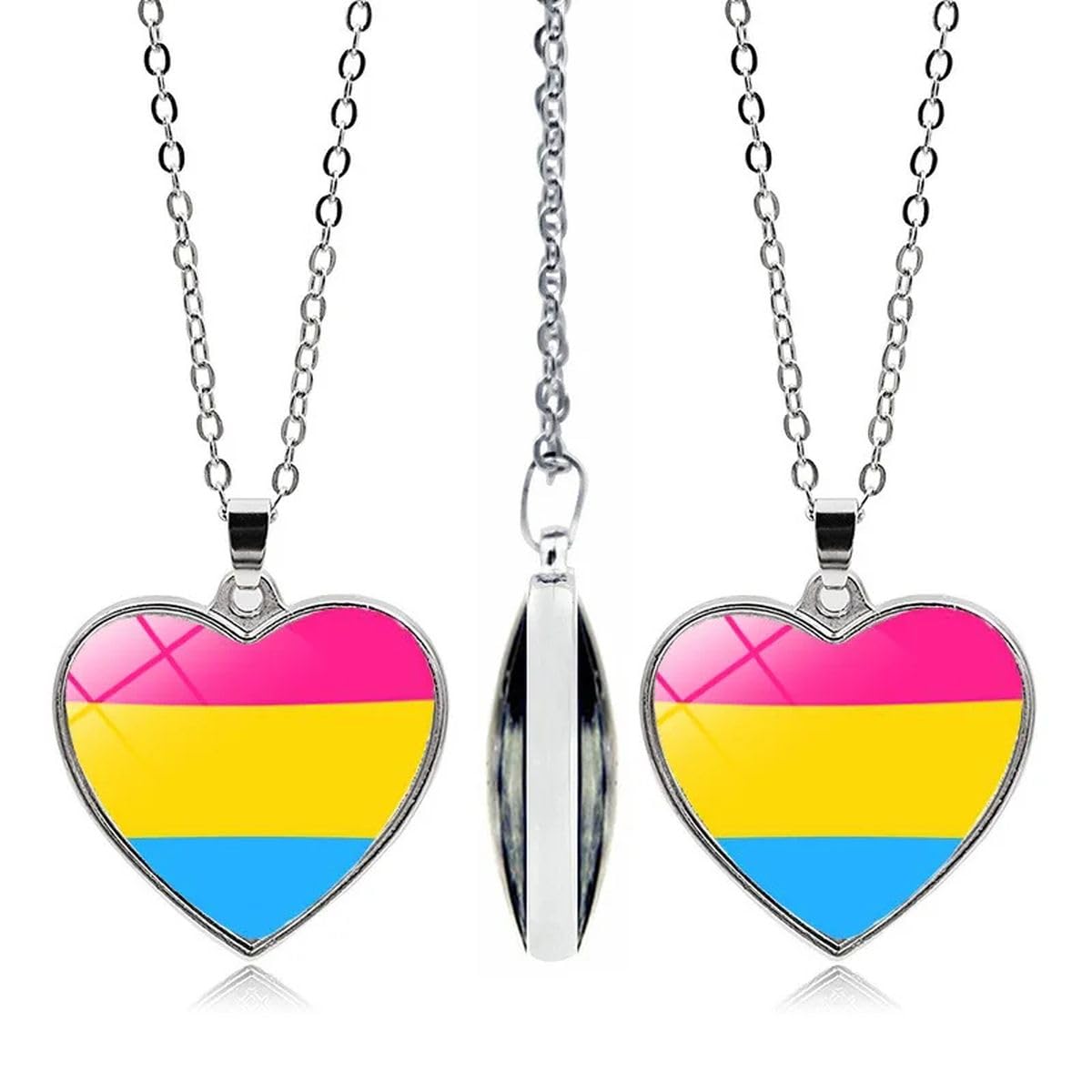 MOCHAMIK Neu für Trendige 2026 LGBT Gay Rainbow Pride Flag Halskette Männer Frauen Lesben Bisexuell Transgender Symbol Glas Anhänger Paar Liebhaber Geschenk Schmuck Modeaccessoires Kreativ