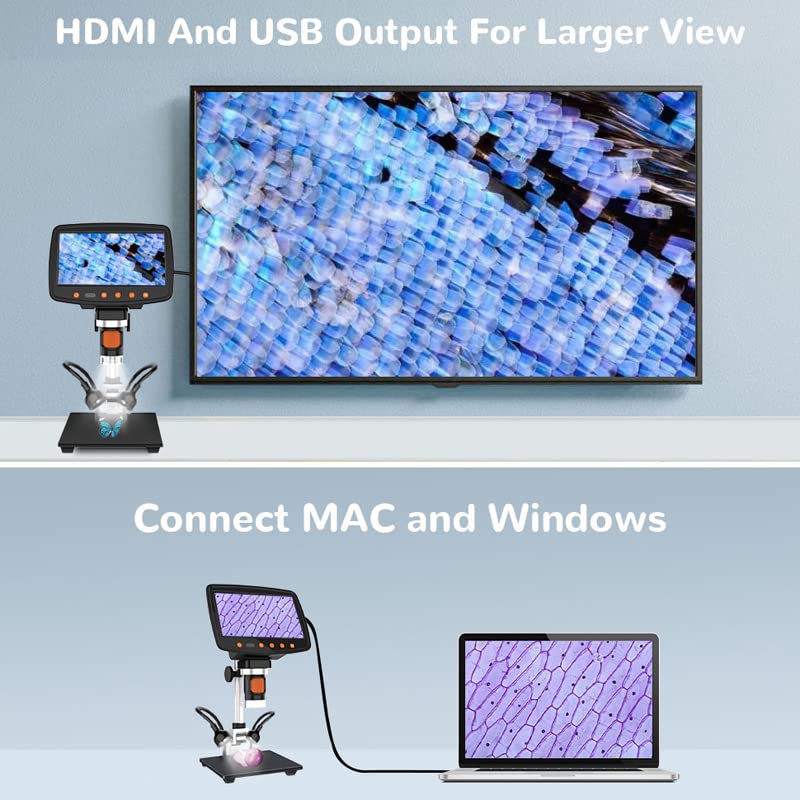 7-calowy regulowany wyświetlacz LCD wideo kamera mikroskopowa 1000X HD 1080P HDMI wyjście USB do naprawy lupy lupy lutowniczej (kolor: DMP USB)