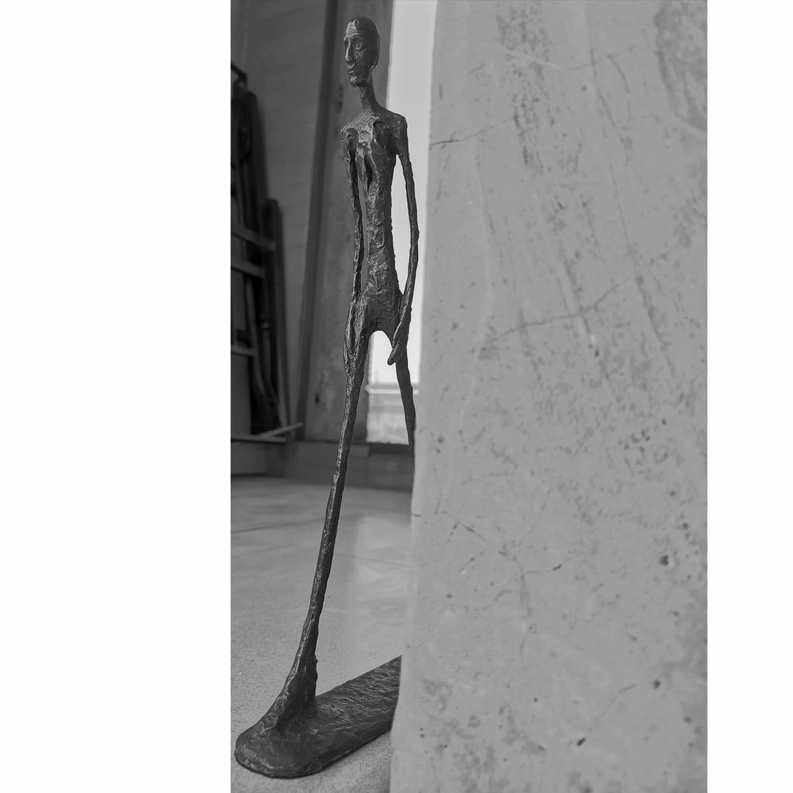 Giacometti Skulptur Bronze, Der Schreitende Mann Bronze Figur, Abstrakte Moderne Kunst Statue, Zeitgenössische Dekoration Handgefertigt,Mann,60CM