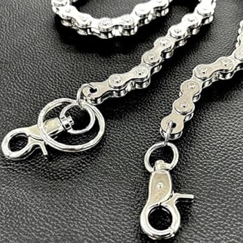 レア！特別価格/ジョンガリアーノ/シルバー ウォレットチェーン サイクルチェーン ステンレス ウォレットチェーン シルバー メンズ 財布 ロープチェーン