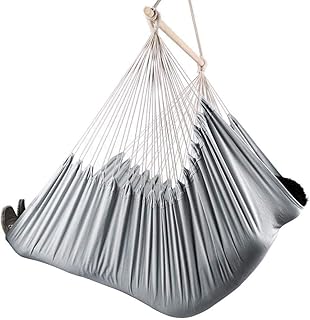 Sgualie   Hamaca Silla de relajación para Colgar Silla Colgante Comodidad Superior y Durabilidad Interior/Exterior Dormitorios Patio Barco Cubierta Jardín Jardín, XXL Gris, XXL