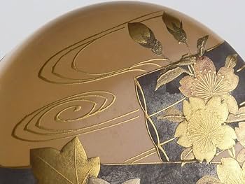 Amazon.co.jp: 扇屋荒井正春 白漆 花筏蒔絵 棗 共箱 高さ 約6.5