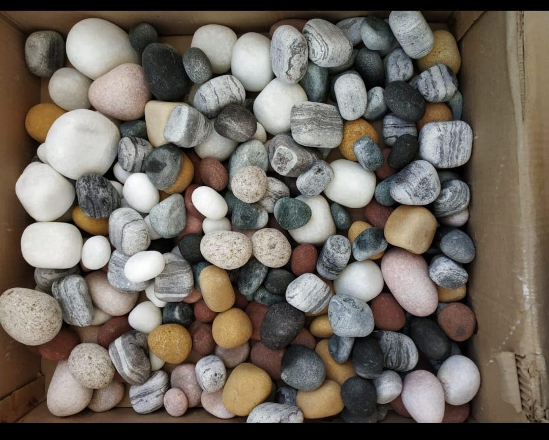 PEBBLES INDUSTRIES 5 KG Mix Colour UNPOLISHED Natural Decorative Garden Landscape Pebbles Stone for Plant Pots and Use in Aqaurium and Home Decore [5KG Standard Medium 30-60 MM Size ] (B0D9JRQN4X) Amazon Price History, Amazon Price Tracker