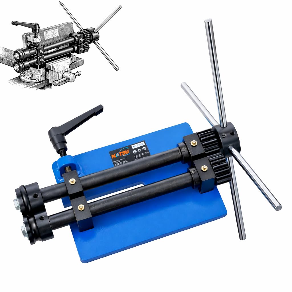 KATSU Tools 8" Heavy Duty Sheet Metal Bead Roller Swager Rotary Swaging Rolling Former Bending Machine Metalworking Tool, Model 165220