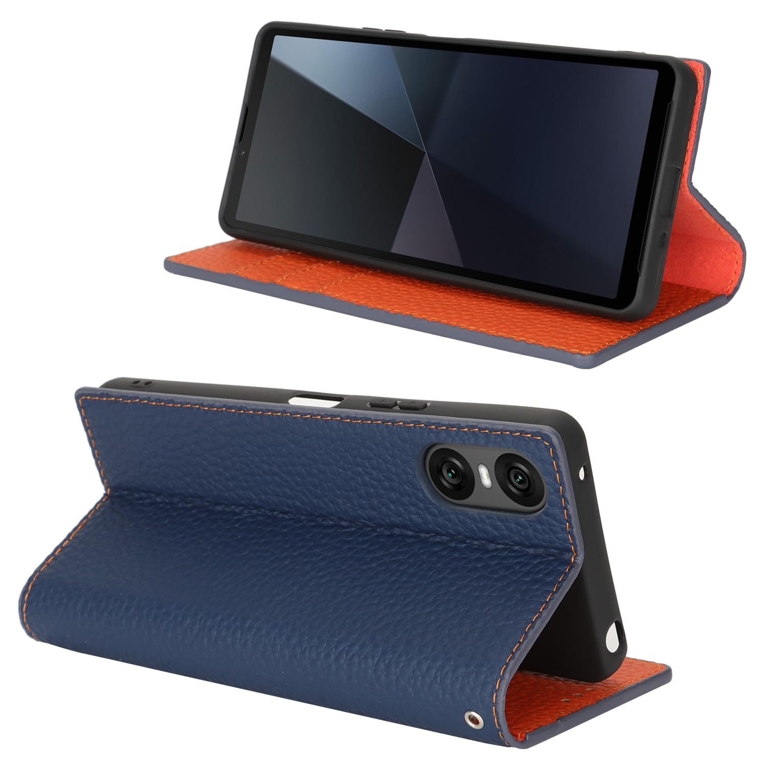 Suncase Book-Style Lederhülle Für Sony Xperia 10 VI (2024): Slim-Fit Mit 3 Kartenfächern, Standfunktion, Antik-braun