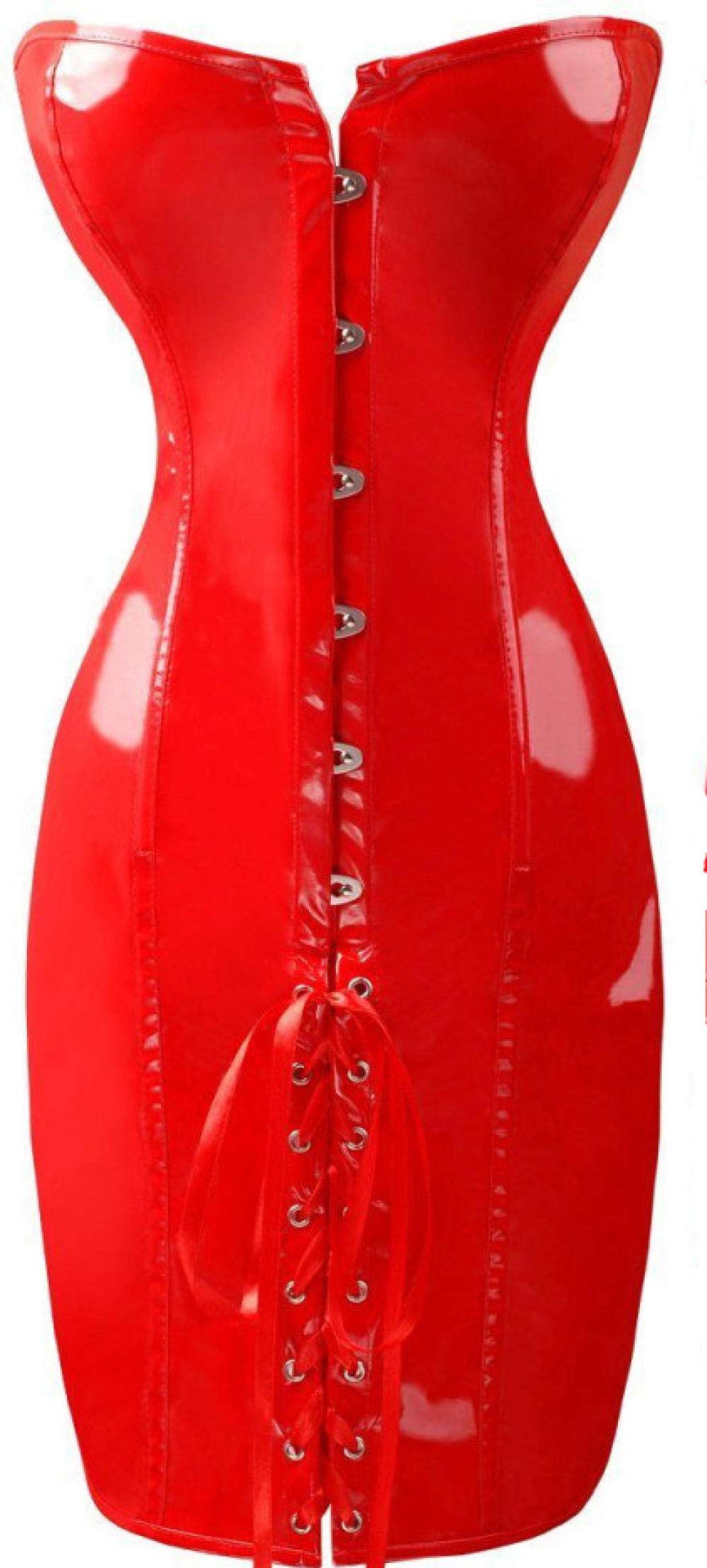sous Vetement Femme Sexy Gothique Sexy Brillant Long en Cuir Wetlook Hors Épaule Robe Moulante PVC Latex Corset Robe Party Night Club Vestidos