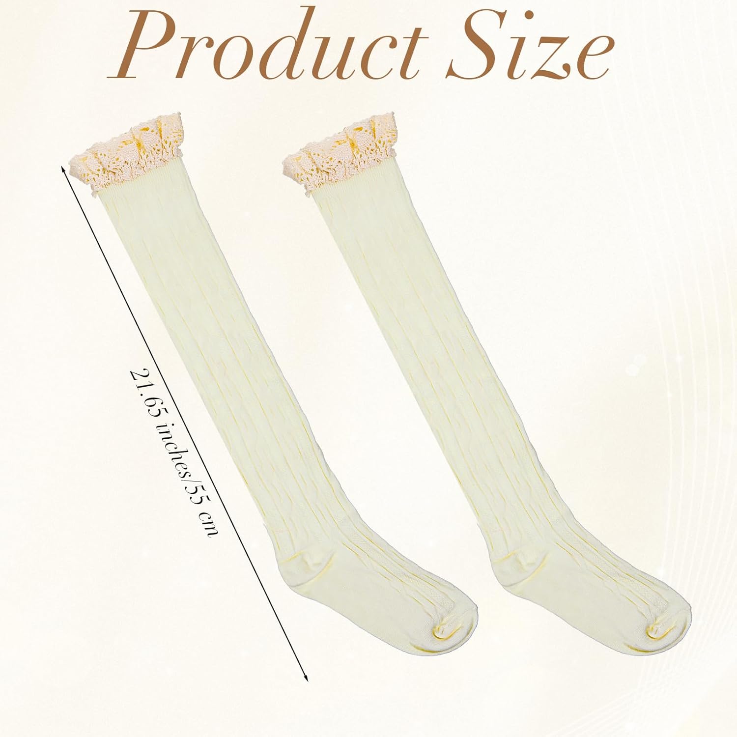 Long Boot Socks Women's Thigh High Lace Boot Socks with Lace Trim Over Knee Long Stocking for Cosplay Women Warmer Knit Boots Sock - Image 2