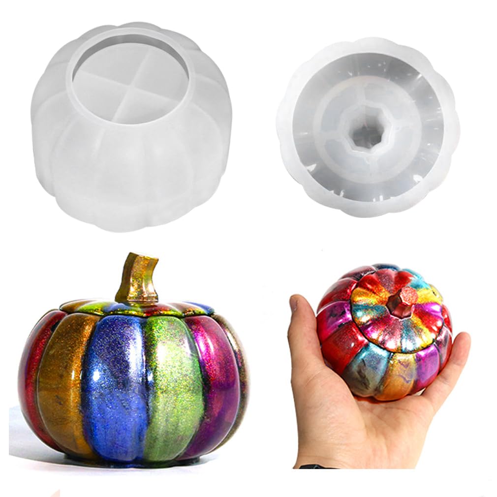 Moule silicone pot citrouille pour fabriquer vos rangements de bijoux Halloween