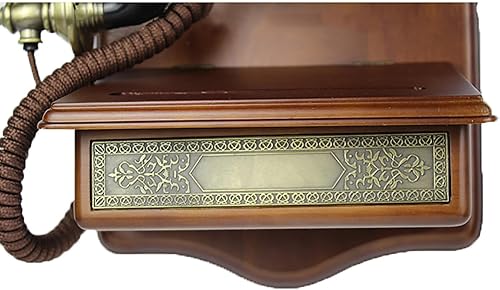 Miniatura 6 de Teléfono fijo retro, teléfonos montados en la pared para teléfono fijo con anillo mecánico, teléfono con cable clásico a la antigua, decoración de