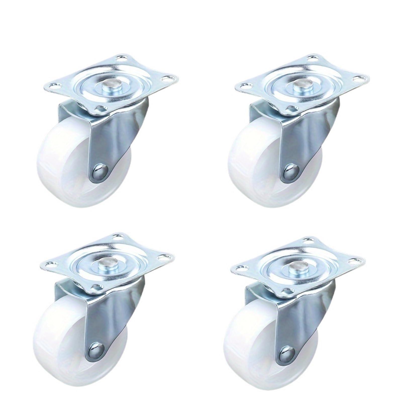 Caster Wheels, 2/4pcs Universal Heavy Duty Plate Casters with Locking Mechanism - for Furniture, Carts, White Industrial Casters PP, 1.97"(4pcs Universal Wheel)