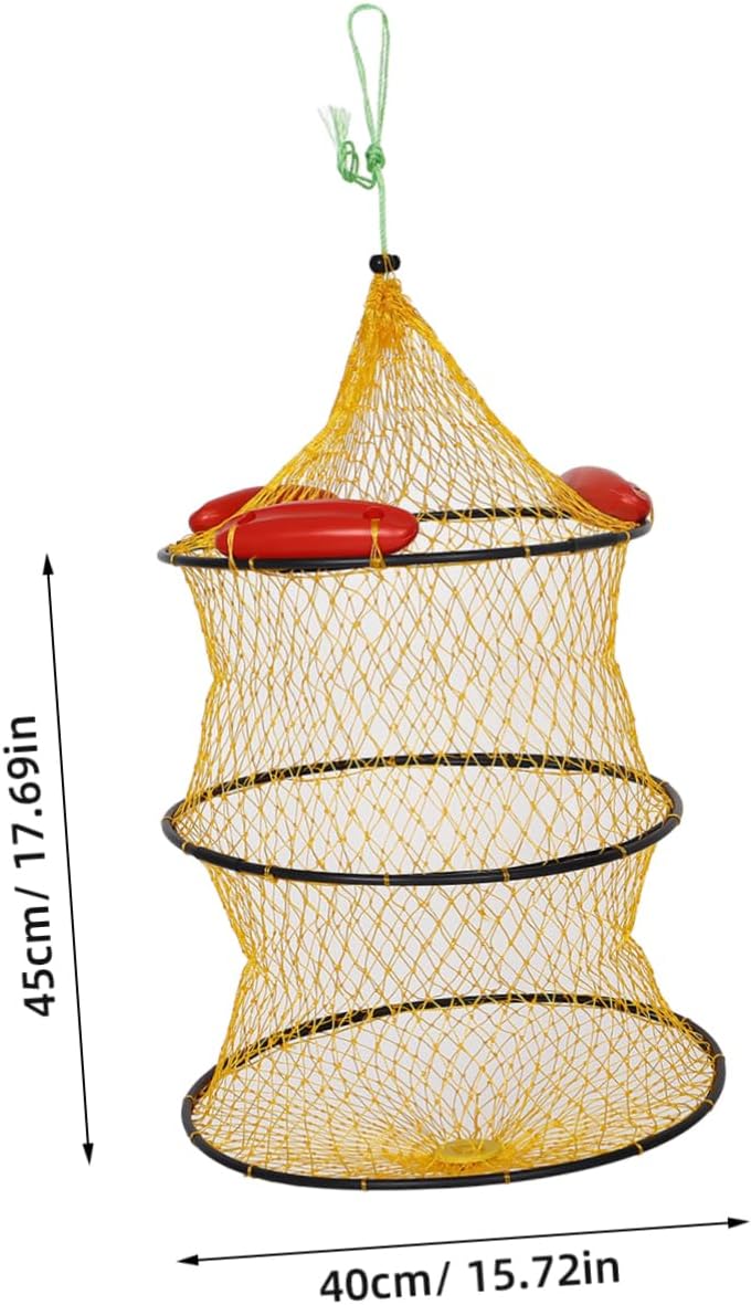 Fishing Basket Bait Bucket Lightweight and Wear-Resistant Fishing Net for Catching Fish Foldable Design for Easy Storage for Sea and Multi-Float Stability