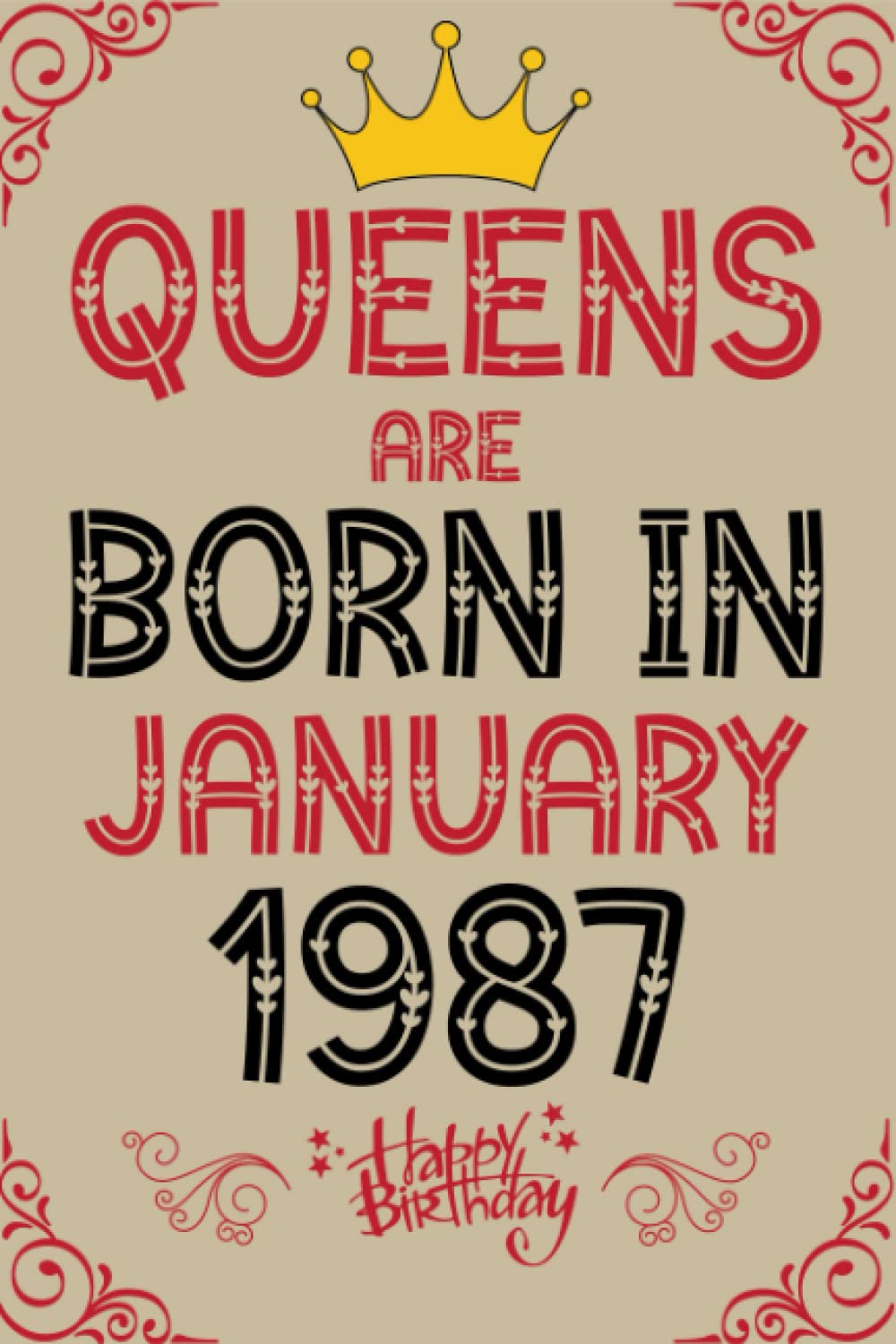 Queens are Born in January 1987: Beautiful Birthday Gifts for Women, 110 pages cute dairy or journal present for women.