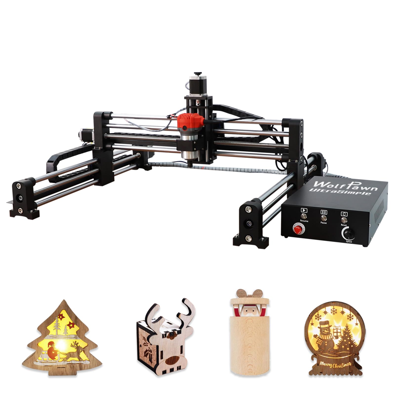 WolfPawn Upgraded CNC Router Machine,3-Axis Grbl Conrol Milling