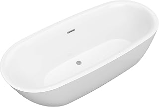 ANZZI Freestanding Tub 67”, Soaker Tub, Acrylic Center Drain, Luxury Spa...