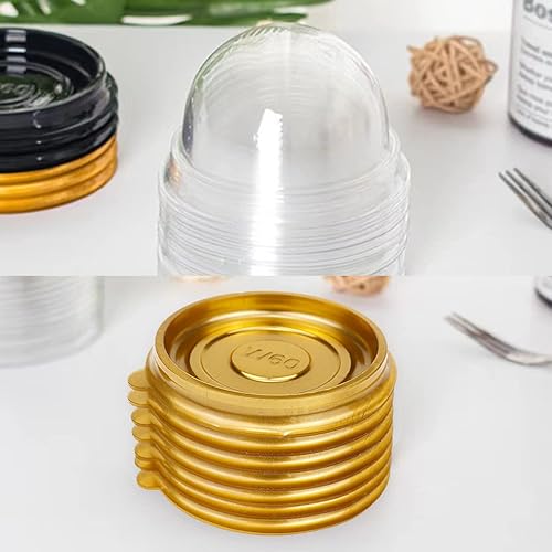 Miniatura 6 de DOERDO - 100 cajas individuales para cupcakes, contenedor redondo de plástico de yema de huevo, pastel de luna, caja de embalaje para hornear