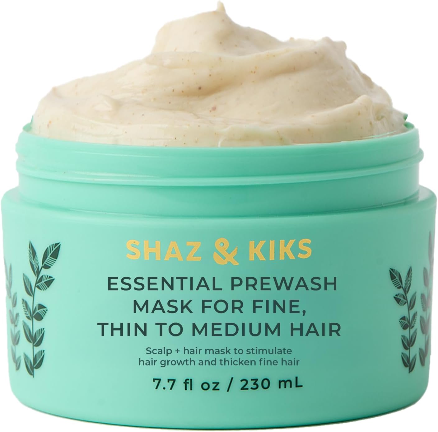 SHAZ & KIKS Essential Prewash Scalp+Hair Mask for Fine, Thin to Medium Hair | Deliver 35+ Essential Nutrients to Build Long-term Health | Stimulate Growth & Thicken Fine Strands | Color-Safe | 230ml