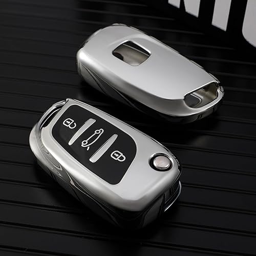 Miniatura 5 de POCHY Key Fob Cover For Peugeot Citroen C1 C2 C3 C4 C5 Ds3 Ds4 Ds5 Ds6 Protector Accessories Soft Tpu Car Folding Key Bag Cover Case Shell Keychain